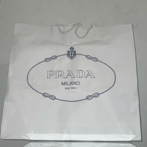 Prada Milano shopping bag: included bow tie , and bag is size medium